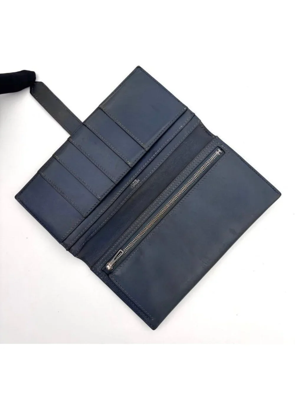 Hermes Bearn Classic Box Calf Navy Wallet Bifold